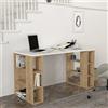 Dekorister Scrivania studio ufficio bianco legno 6 scaffali 140x60x75cm Leonardo