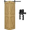 QINAIXQM 3FT/91CM Bifolding Binario per Porta Scorrevole Kit ferramenta per porte scorrevoli unidirezionali Nero e Rustico Porta Scorrevole Kit Adatto per aperture porte 60-70 cm