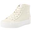 Calvin Klein Jeans Sneakers Vulcanizzate Donna con Zeppa, Bianco (Creamy White/Eggshell), 39