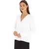 Tommy Hilfiger Blusa Donna Viscose Crepe V-Neck Elegante, Beige (Ancient White), 34