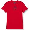 Tommy Hilfiger T-shirt Maniche Corte Uomo Global Stripe Scollo Rotondo, Rosso (Primary Red), S