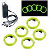 COVVY 5 * 1m EL Wire LED Neon Flessibile Elettroluminescente Filo EL Fili Super Luminoso Stroboscopico Controllo di o Abito Cosplay Festa Halloween Natale Party Carnevale Decorazione (Verde)