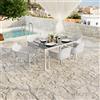 garneroarredamenti Set tavolo da giardino esterno bar dehors rettangolare 150x90cm + 6 sedie polipropilene bianco Aruba
