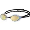 Arena Occhialini da nuoto unisex per adulti Python Racing, per uomini e donne, lenti a specchio anti-appannamento, massimo comfort, doppia cinghia, oro/bianco/nero