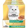 GOURMET Gold - Cibo Umido Gatto Adulto, Mousse con Agnello, Merluzzo, Anatra, Trota. 96 Lattine da 85 g