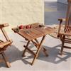 DEGHI Tavolino pieghevole da giardino 50x50 cm in legno teak - Louis