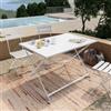DEGHI Tavolo da giardino pieghevole 110x70 cm in metallo bianco - Atelier