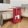 DEGHI Tavolino 37x45 cm in legno rosso borgogna con ruote - Kantiko