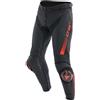 Dainese Pantalone Moto in Pelle Dainese SUPER SPEED Black Rosso Fluo
