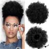WILLBOND 2 Puff Afro Coda di Cavallo con Cordino Capelli Corti Ricci Sintetici Estensione Chignon Extension per Capelli Chignon Parrucca