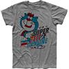 3styler T-Shirt Uomo Supertelegattone - Gatto Azzurro Carosello - Super Telegattone - Linea Classic - 100% Cotone 185 gr/mq (XL, Grigio Melange)