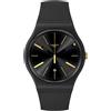 Swatch A Dash of Yellow / Skin Irony / orologio unisex / quadrante nero / cassa plastica / cinturino gomma - SO29B403