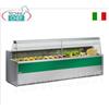 VeBanco Frigo espositivo Alimentare-Gastronomia, temp. +4+6 , statico con riserva, versione con VETRI DRITTI inclinati, V. 230 1,Peso 217 kg, dim. cm 200x79x122h