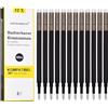 LVZONGXIN Confezione da 12 ricariche, compatibili con Pilot FriXion, penna a sfera cancellabile da 0,7 mm, lunghezza di scrittura 400 m, ricarica sostituibile (nero, 1)