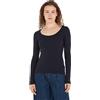 Tommy Hilfiger Maglietta Maniche Lunghe Donna Slim Modern Basic, Nero (Black), XS