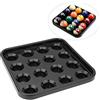 Buachois Vassoio per Palline da Biliardo, Vassoio Porta Palline da Biliardo a 16 Fori, Set da Biliardo da Biliardo Professionale Accessori per Piastra a Sfera per Sala da Biliardo, Nero