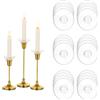Glasseam Trasparente Anello Portacandele,Portacandele in Vetro Bobeche Set di 24, Protettore per Candele Rotonde per Portacandele di Natale, Candeliere Portacandele Bobeche per Centrotavola