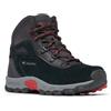 Columbia Newton Ridge Amped, Scarponcini da trekking e da trekking a vita media Unisex - bambini e ragazzi, Black/Mountain Red Youth, 37 EU