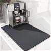 YQBFTC Tappetino scolapiatti, ad asciugatura rapida, per macchina da caffè, tappetino super assorbente, per cucina, bagno, bancone (40 x 60 cm, grigio scuro)