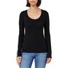 Tommy Hilfiger Maglietta Maniche Lunghe Donna Slim Modern Basic, Nero (Black), XS