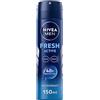 NIVEA MEN Fresh Active Deodorante Uomo Spray in Confezione da 6 x 150 ml, Deodorante Uomo con Estratti Oceanici, Deodorante Antitraspirante per 48 ore di Fresca Profumazione