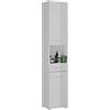homes&jones Venice bagno, mobile alto, armadio, materiale in legno, bianco lucido, 37 x 190 x 31 cm
