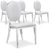 Menzzo Set di 4 sedie contemporanee Sofia, in acciaio inox, 51 x 47 x 98 cm contemporaneo bianco