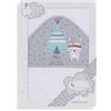 Interbaby Asciugamano con cappuccio per neonato TIPI OSO in bianco e grigio - 560 g