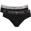 Emporio Armani Men's 2-Pack Silver Set Brief Slip Boxer, Black/Black x1, L (Pacco da 2) Uomo