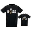 Babloo Coppia di T-Shirt Maglie Padre - Figlio/a Idea Regalo per Il Papa' Boss Family Nere M - Body 6 Mesi