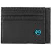 PIQUADRO P16 Porta carte di credito in pelle e tessuto ad uno scomparto