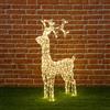 XMASKING Renna in Cristalli acrilici, H90 cm, 200 LED Bianco Caldo, Renne Luminose per Esterno, Decorazioni di Natale, luci Natalizie, Figure Luminose