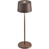 Zafferano Olivia Lampada LED Dimmerabile da Tavolo, Protezione IP65, Uso Interno/Esterno, Caricatore Micro USB, H35,5cm, Plug EU-Corten 2.2 W