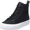 Calvin Klein Jeans Sneakers Vulcanizzate Donna Bold Mid Flatform Laceup Scarpe, Nero (Black/Bright White), 39 EU