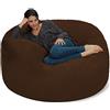Chill Sacks Sedia del Sacchetto di Fagiolo: Gigante Memoria Schiuma mobili Borse e Lettino Grande - Grande Divano con Enorme Acqua Resistente Morbido Micro Suede Cover - Cioccolato, 5 Piedi