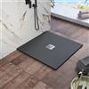 Parama Piatto doccia 80x80cm in marmoresina nero effetto pietra | Kos