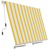 Tenda da sole a caduta 300X250 (LARGHEZZA300 x ALTEZZA250 cm) senza cassonetto braccetti alluminio regolabile giallo/bianco