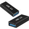 AIYEEN Adattatore USB femmina a femmina (confezione da 2), accoppiatore USB 3.0 femmina a tipo A femmina 3.0 per collegare due dispositivi USB con estremità maschio, connettore di estensione