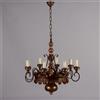 Lampadario Antico Legno Intagliato 8 Bracci Italia XX Secolo