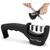 Lantana Smart Sharp - affilacoltelli manuale a 3 fasi - design ergonomico con finitura nera/cromata