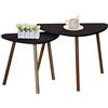 ETNIC ART Etnicart - Set di 2 tavolini da caffe scuri in legno scandivavi 60x40xH45cm e 46x30xH41cm minimalisti appoggio piante vasi comodino legno MDF-Prodotto di QUALITA'
