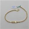 BRACCIALE FUNE PER BAMBINI CON TARGHETTA IN ORO GIALLO 18KT 1,75 GR. (7318)