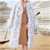 Cappotto invernale lungo da donna caldo e alla moda stampa leopardata pelliccia