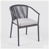 Enzo De Gasperi EDG Enzo de Gasperi Sedia da Esterno a Righe in alluminio H78 cm Grigio Scuro