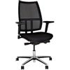 BISLEY Sedia Girevole da Ufficio Maxime, Rivestimento in Rete, Base a Croce in Alluminio Lucido, 733 Nero, 66 x 66 x 44 cm