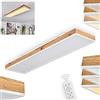 hofstein Plafoniera LED Salmi, plafoniera in metallo/MDF/plastica in bianco/look legno/marrone, pannello LED dimmerabile/cambiabile con telecomando, 60-1500 lumen, 2700-6500 K, 1 x LED 24 Watt
