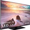 Cecotec TV LED 55 Smart TV Serie A2 ALU20055ZS. 4K UHD, Android 11, Design Senza Cornice, Piedistallo, MEMC, Dolby Vision e Dolby Atmos, HDR10, 2 Altoparlanti da 10W, Modello 2023