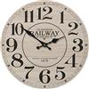 DRW Orologio da parete rotondo in legno beige e nero 34x0,5cm