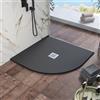 Parama Piatto doccia semicircolare 80x80cm in marmoresina nero effetto pietra | Kos