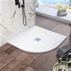 Parama Piatto doccia semicircolare 80x80cm in marmoresina bianco effetto pietra | Kos